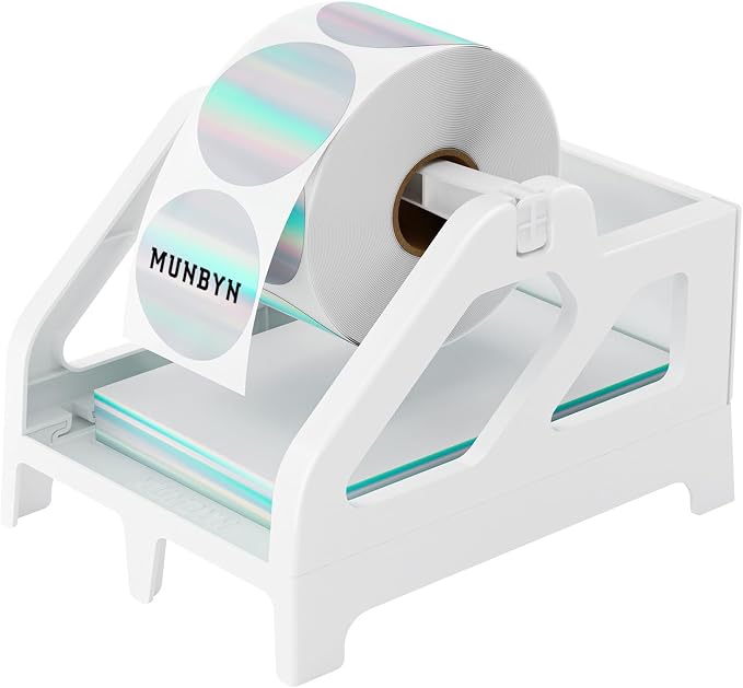 MUNBYN Label Holder for Rolls and Fan-Fold Labels, Thermal Sticker Roll Holder by MUNBYN