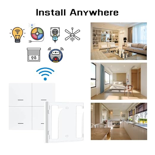 Wireless Tuya & Zigbee Compatible 4-Gang Scene Switch – Smarthome & Home - Image 3