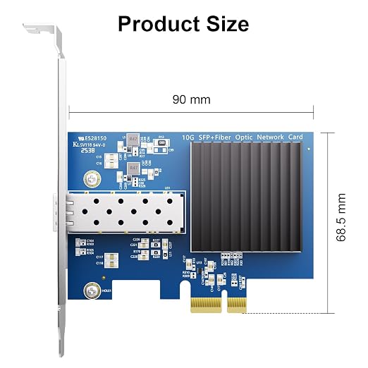 10Gtek Gen4 NIC, 10Gb/s PCIe Network Adapter, 10G CNA, Single SFP+ Port - Image 6