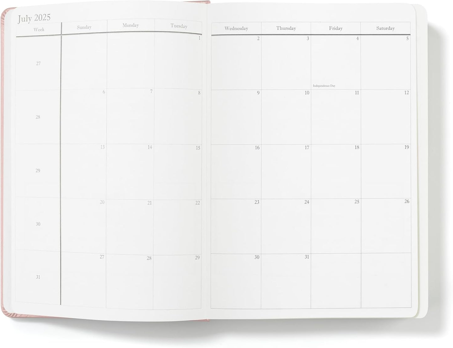 Wykeham's Executive 2025-26 Daily Journal Planner – Customization Available – Mid-Year Academic Diary (Rose, 8.5"×5.5")