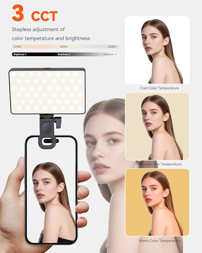 Selfie Light Ring Light for Phone: 90 LED Rechargeable iPhone Fill Lights - Image 4