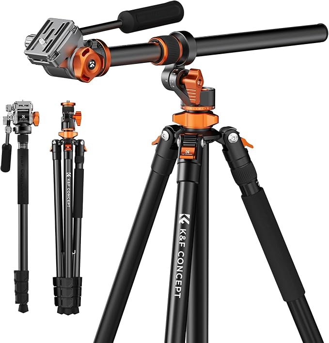 K&F CONCEPT 90''/230cm Overhead Camera Tripod, Horizontal Shooting Video Tripods by KFCONCEPT