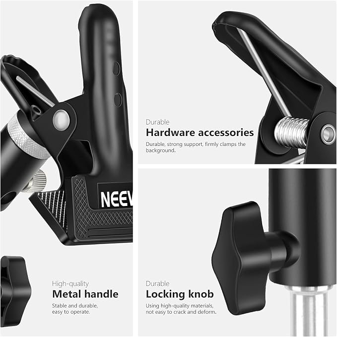 Neewer 3 PCS Photo Studio Heavy Duty Metal Clamp Holder - Image 7