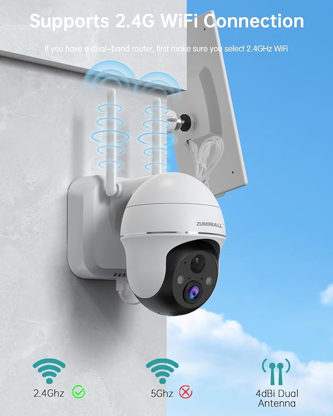 ZUMIMALL 2K Solar Security Cameras Wireless Outdoor 4-Pack, Solar Powered - Image 5
