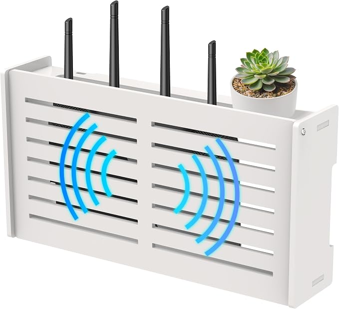 Router Shelf Wall Mount WiFi Router Box Hider Modem Cover by Unknown