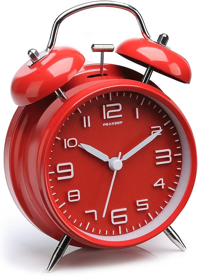 Peakeep 4.5 Inches Twin Bell Loud Alarm Clock by PEAKEEP