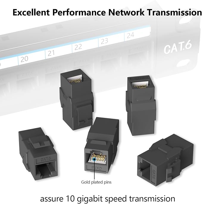 Jadaol UL Listed RJ45 Coupler, 10Gbps Gold-Plated Contacts Pass Through RJ45 - Image 4