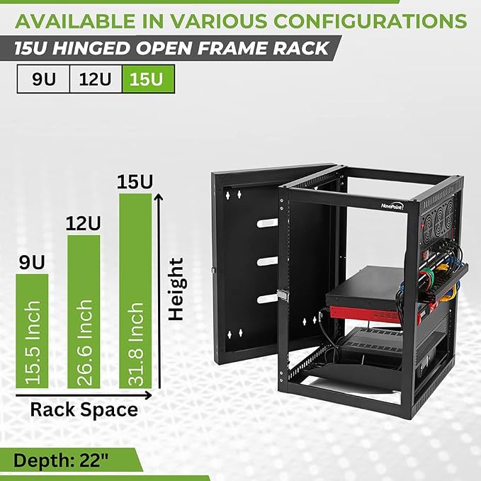 NavePoint 15U Wall Mount Server Rack - Image 3