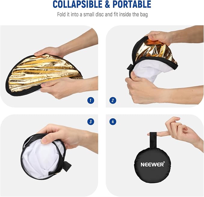 NEEWER 12"/30cm Light Reflector Light Diffuser 5 in 1 Collapsible Multi Disc - Image 5