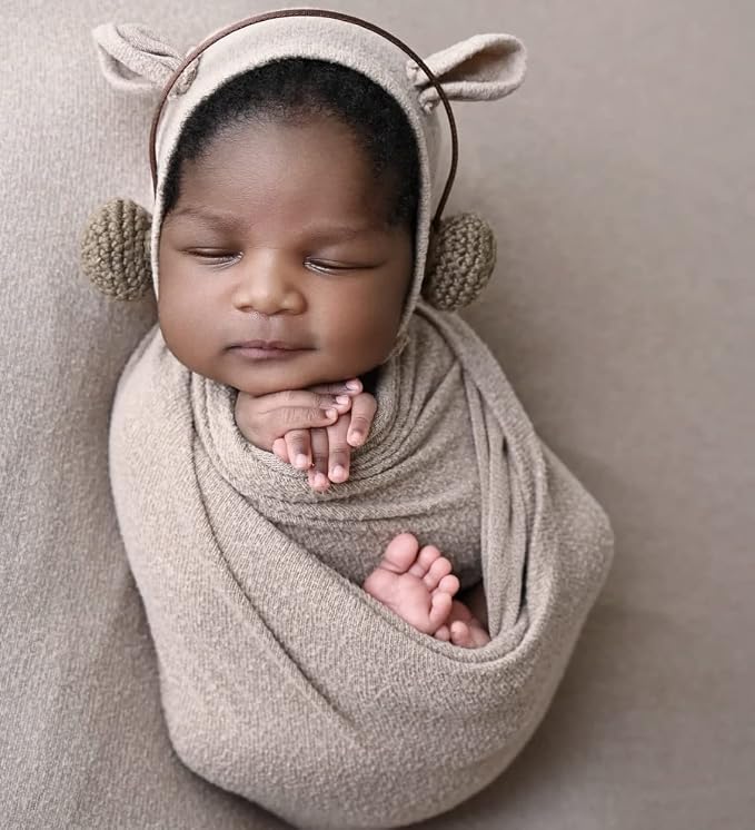 Newborn Posing Wrap Newborn Photography Props Soft Stretch Knit Blanket - Image 8