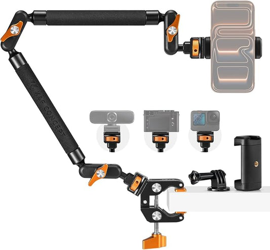 K&F CONCEPT 22" Magic Arm Clamp Kit, Overhead Desk Camera Mount, Long by KFCONCEPT