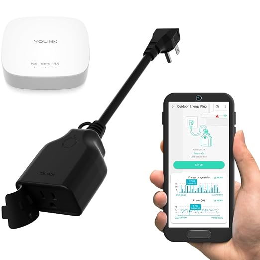 YoLink Smart Outdoor Energy Plug, 15A Smart Plug by YoLink