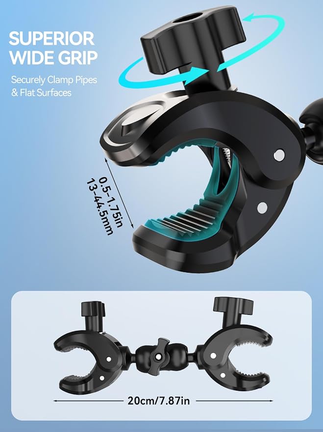 MAGJIEYX Double Clamp Mount, 360°Magic Arm - Image 7