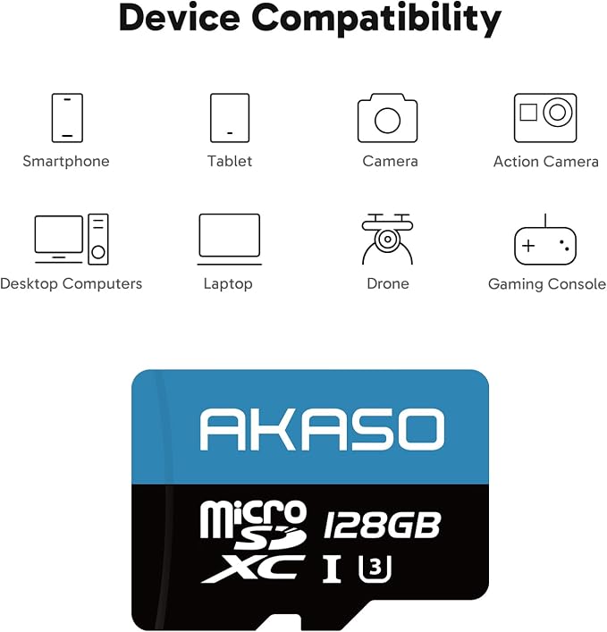 AKASO 128GB microSDXC U3 Memory Card - Image 3