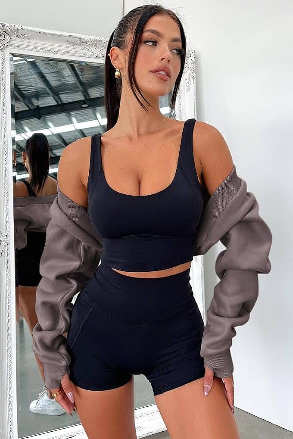 Zwurew Women's Bolero Shrug Long Sleeve Cropped Sweatshirt - Image 4