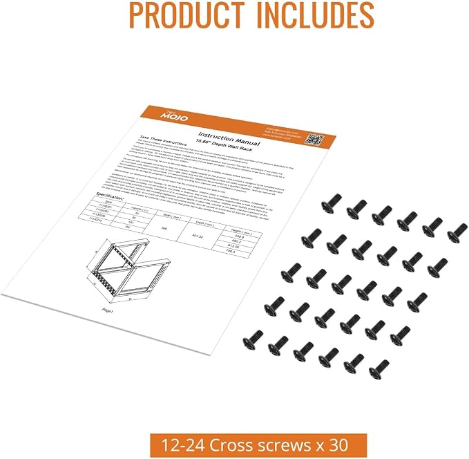 Tecmojo 15U Wall Mount Rack, Wall Mount Network Rack 15.8in Depth, Open Frame - Image 6