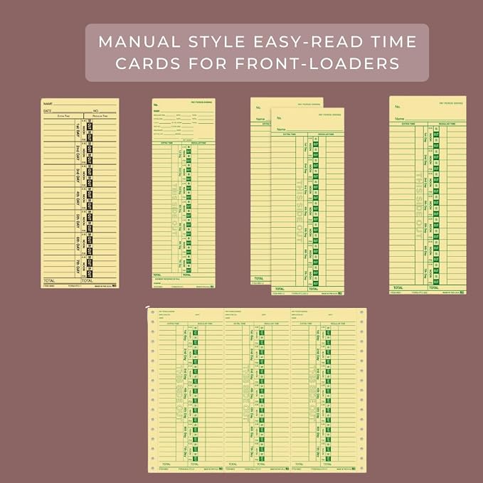 Generic Time Clock Cards for Tracking Regular and Extra Time - Image 5