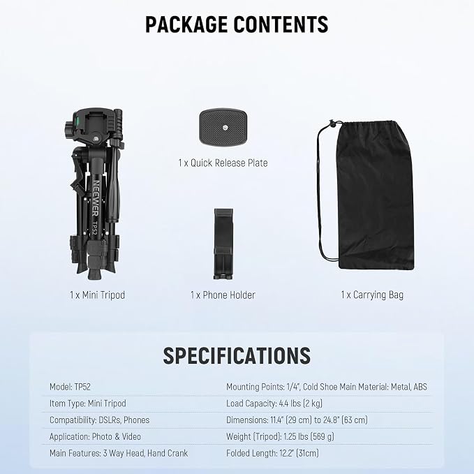 NEEWER Entry Level Version Mini Desk Phone Tripod Compatible - Image 8