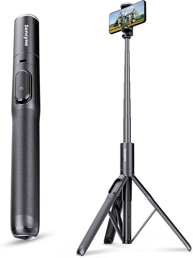 Sensyne 68" Phone Tripod & Selfie Stick, Lightweight All in One Phone Tripod by sensyne