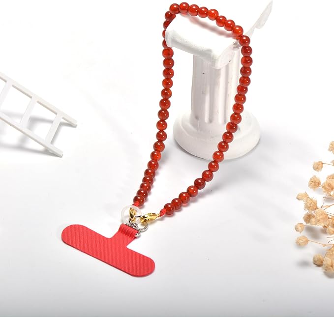 Agate Beaded Phone Wrist Strap for Women Men Stone Beads Charm Handmade - Image 4