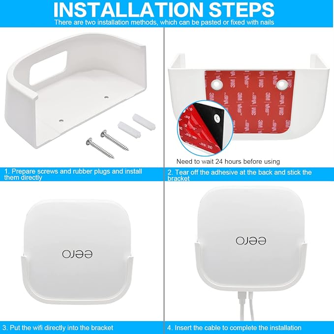 Wall Mount Holder for eero Pro 6E Home WiFi System, Stand Bracket for eero Pro - Image 3
