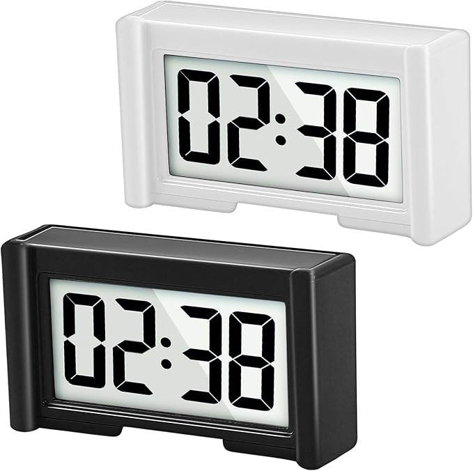 YOUNGFLY 2PCS Small Digital Clock, Vehicle Adhesive Clock by YOUNGFLY