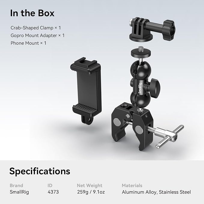 SMALLRIG Camera Mount Kit, Ball Head Magic Arm - Image 7