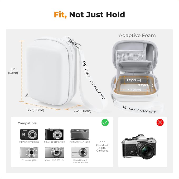 K&F CONCEPT Carrying Case for Digital Camera, Small Hard Shell Protective Case - Image 5