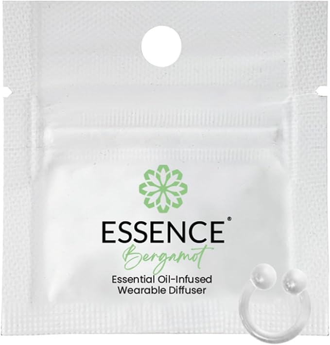 Essence Wearable Aromatherapy Nasal Diffuser – Bergamot Essential Oil Nose Ring by Essence