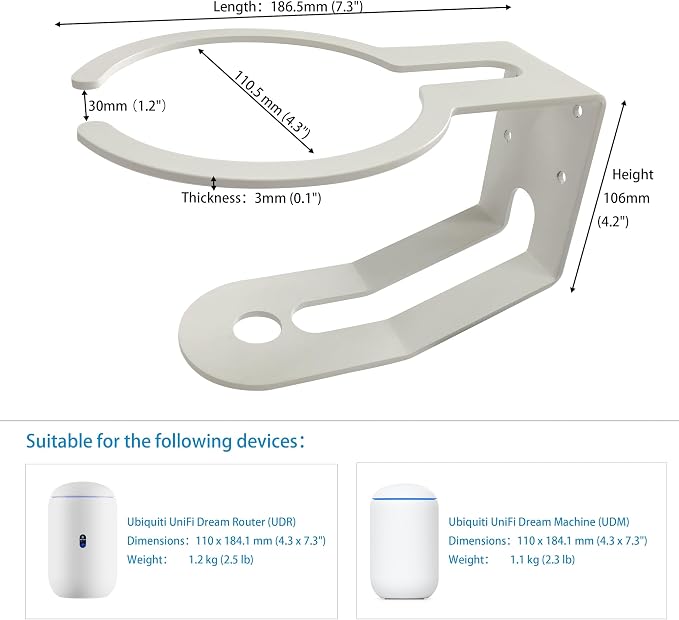 Custom Wall Mount Bracket for UniFi Dream Machine and UniFi Dream Router - Image 2