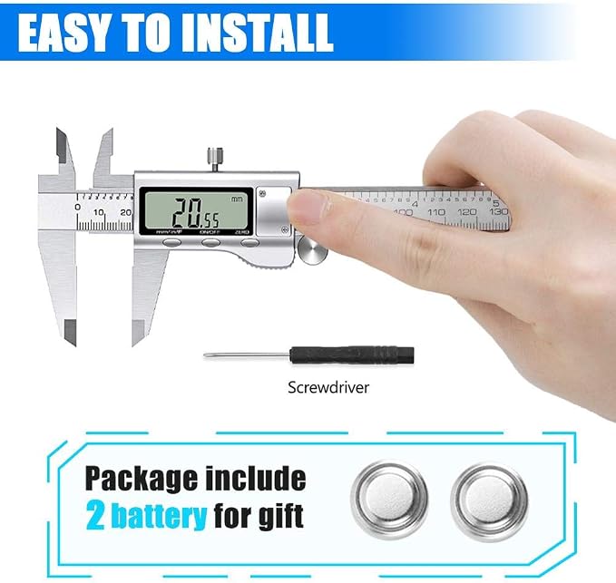 Digital Caliper Measuring Tool, Stainless Steel Vernier Caliper Digital - Image 5