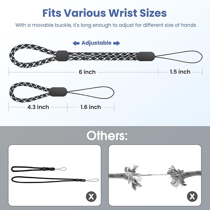 FrgKbTm Hand Wrist Strap Lanyard, Adjustable Nylon Colorful - Image 5