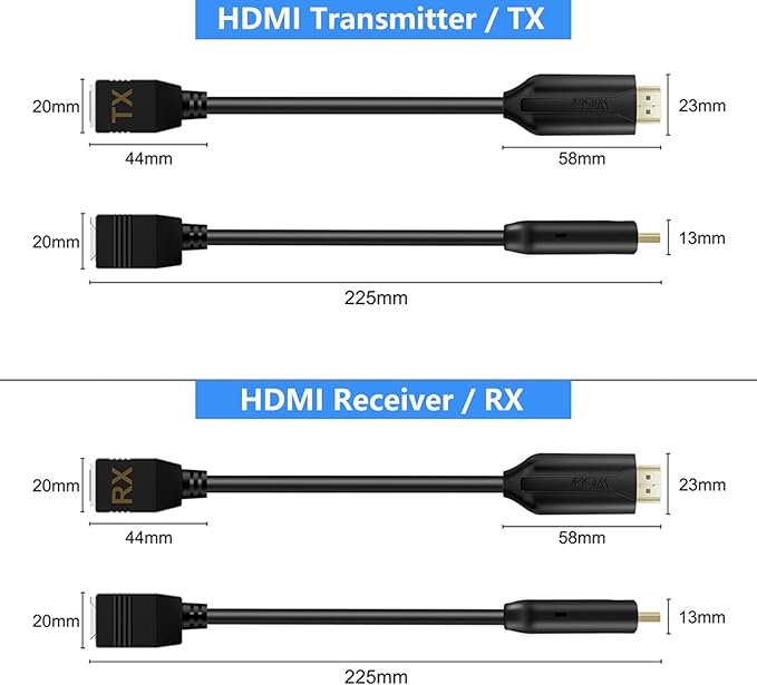 Wiistar HDMI Extender Over Cat5e/6 HDMI to RJ45 Extender Ethernet Network - Image 4