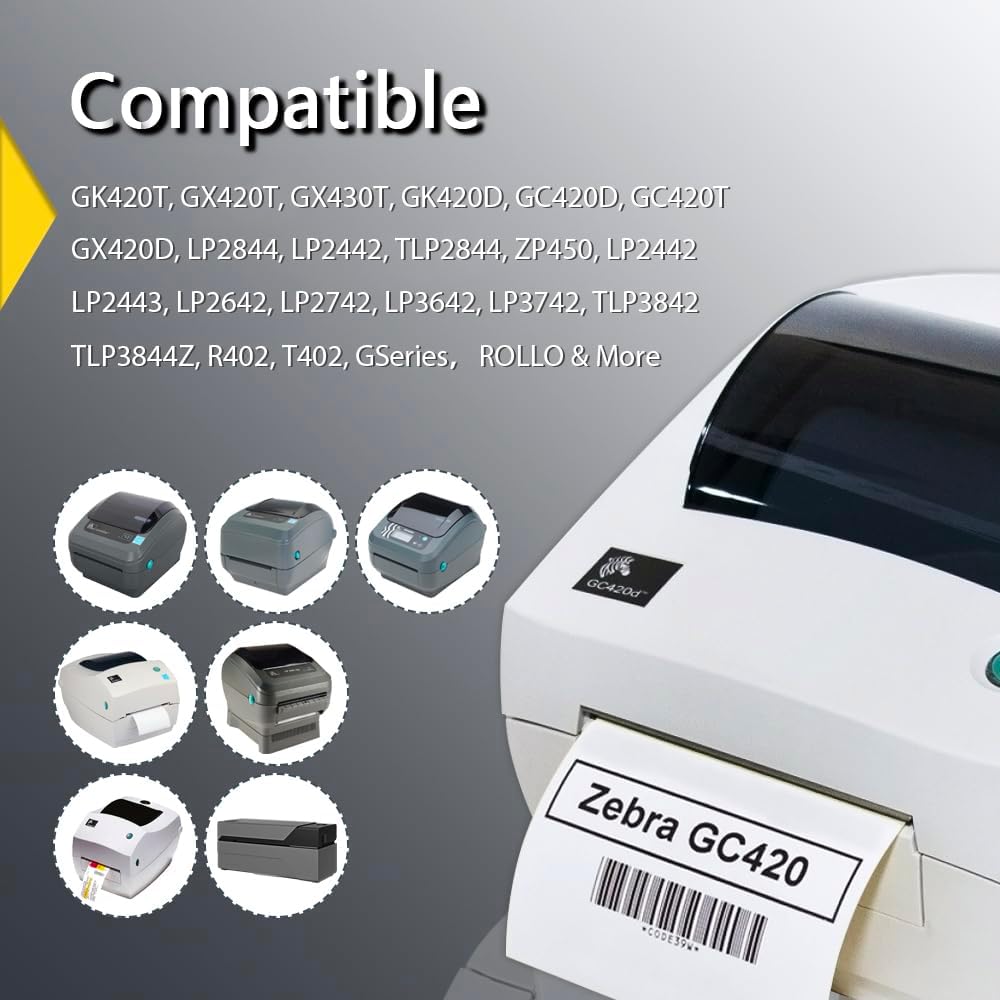 BETCKEY - 2.25" x 1" (57 mm x 25 mm) File Folder & Multipurpose Labels Compatible with Zebra & Rollo Label Printer,Premium Adhesive & Perforated [6 Rolls, 9000 Labels]
