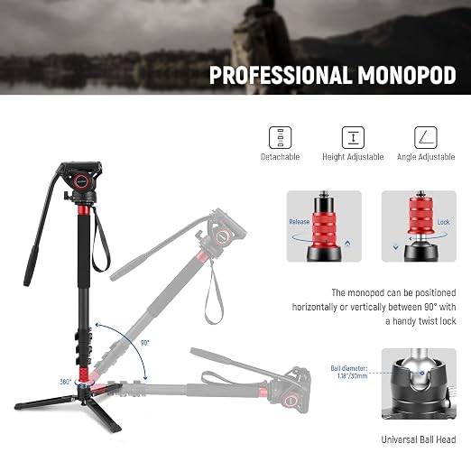 NEEWER 71.6" Pro Camera Monopod - Image 2