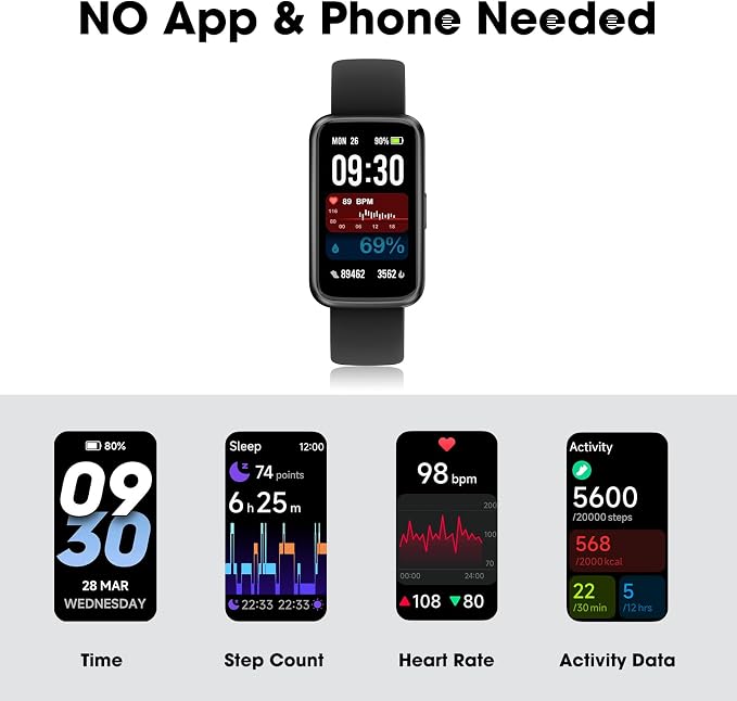 Long Battery Pedometer Watch 14 Days Battery Life, Slim Design No App/Phone - Image 3