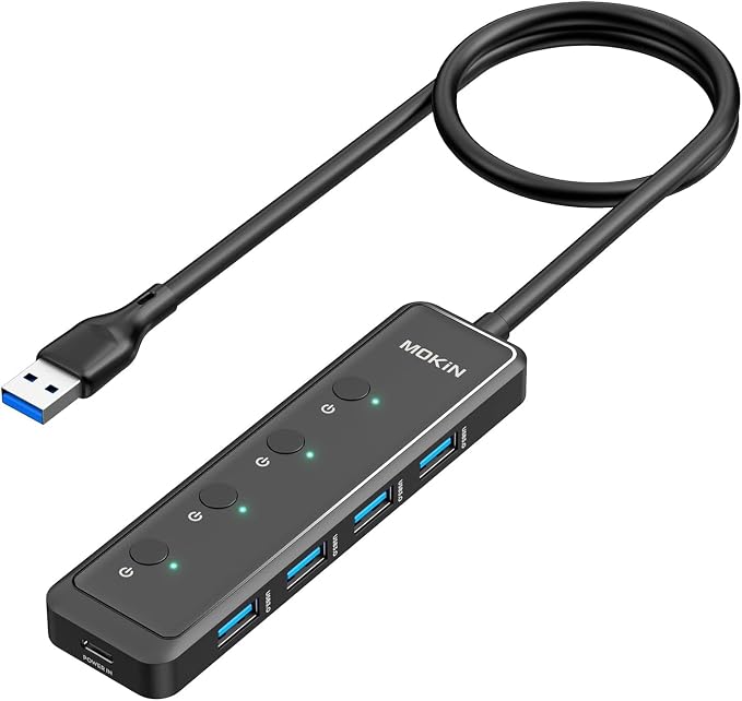MOKiN USB 3.0 Hub, 5-Port Ultra Slim Data USB Extender by MOKiN