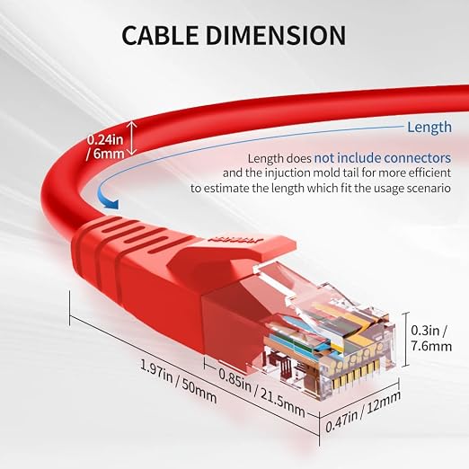 Cat6 Ethernet Cable 1 Feet 10 Pack Network RJ45 Cat6 Internet Patch Cable - Image 6