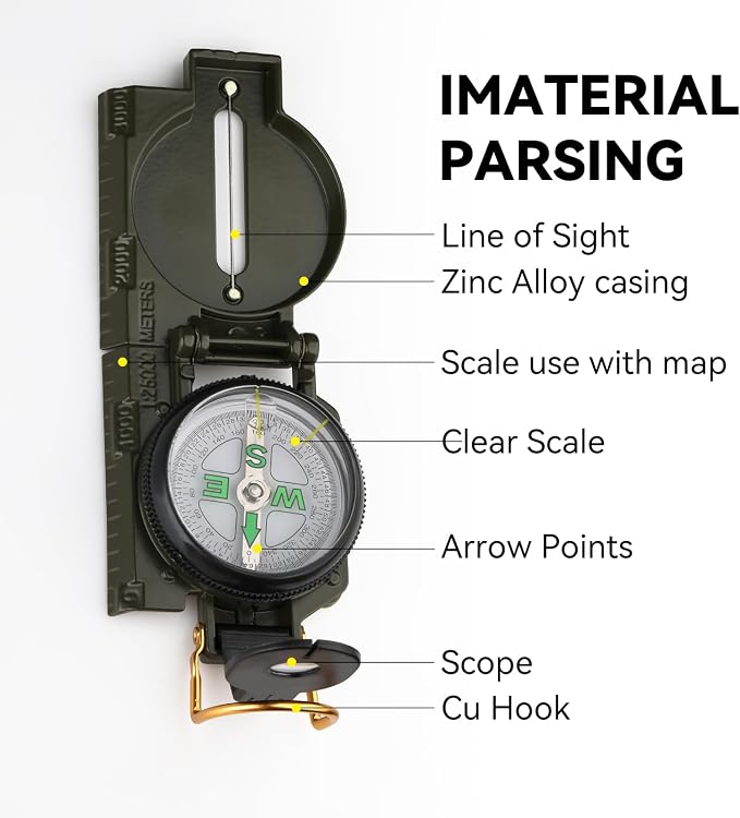 Compass Hiking Survival, Wilderness Survival Compass - Image 2