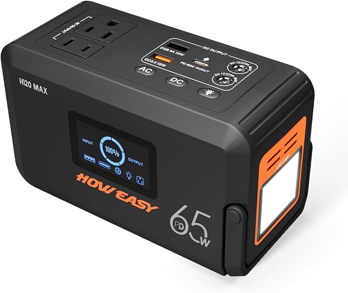 HOWEASY Portable Power Station, 135W Solar Generator, Power Bank by HOWEASY