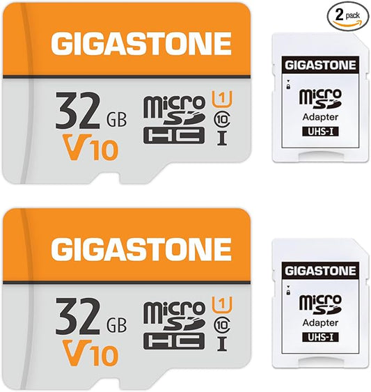 GIGASTONE 32GB Micro SD Card 2-Pack, V10 Video Recording, Surveillance by Gigastone