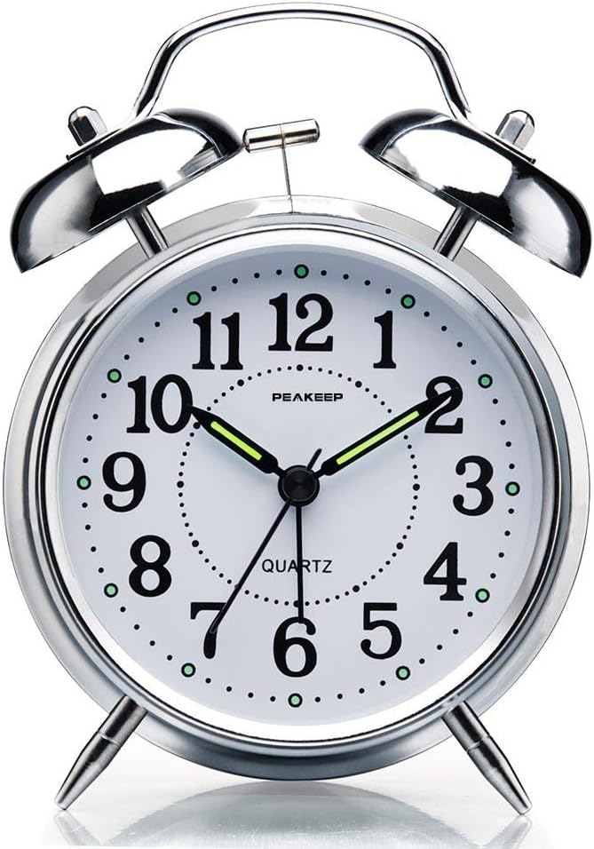 Peakeep 4 inches Twin Bell Loud Alarm Clock - Image 2
