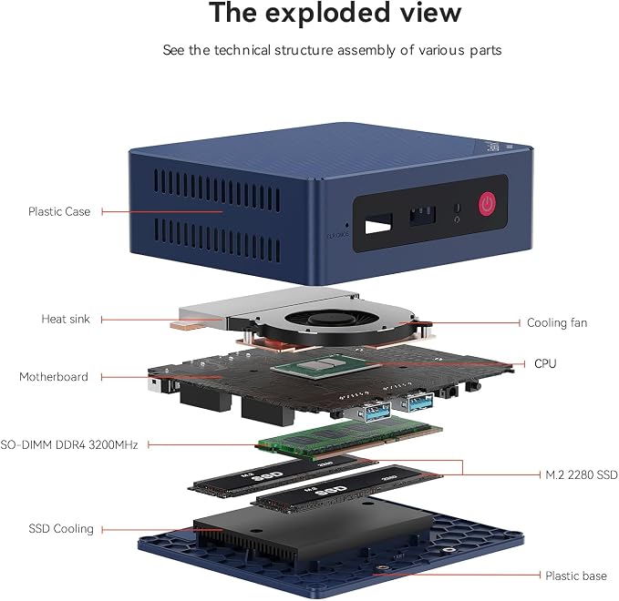 Beelink Mini PC, Mini S12 Intel 12th Gen 4-Core N95, Mini Computer 8GB DDR4 RAM - Image 6