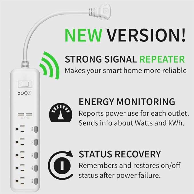 Zooz Z-Wave Long Range Power Strip ZEN20 800LR - Image 2
