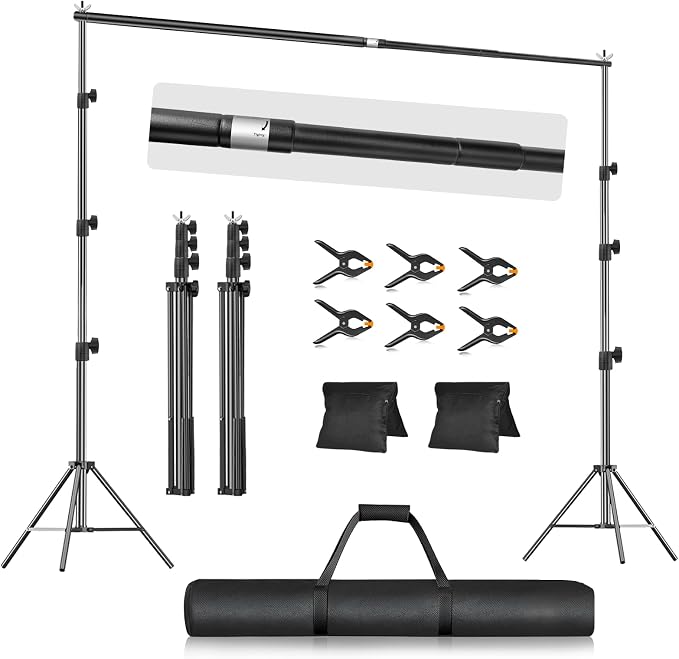 EMART 10x9.2FT Backdrop Stand, Photo Video Studio Adjustable&Lockable Heavy by EMART