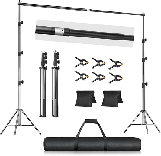 EMART 10x8.5FT Backdrop Stand, Photo Video Studio Adjustable&Lockable Heavy by EMART