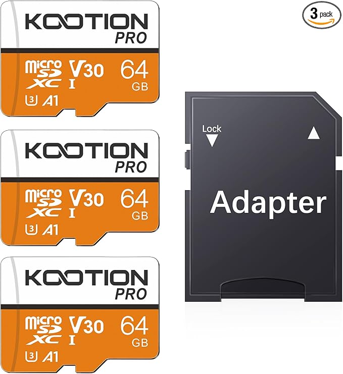 KOOTION 64GB Micro SD Card 3 Pack, U3 High-Speed microSDXC Memory Card by KOOTION