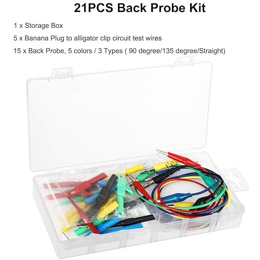 Linkhood 21PCS Back Probe Kit, Banana Plug to Copper Alligator Clip Automotive - Image 6