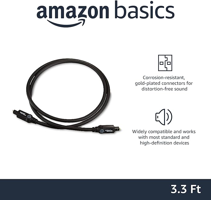 Amazon Basics Toslink Digital Optical Audio Fiber Optic Cable, - Image 2