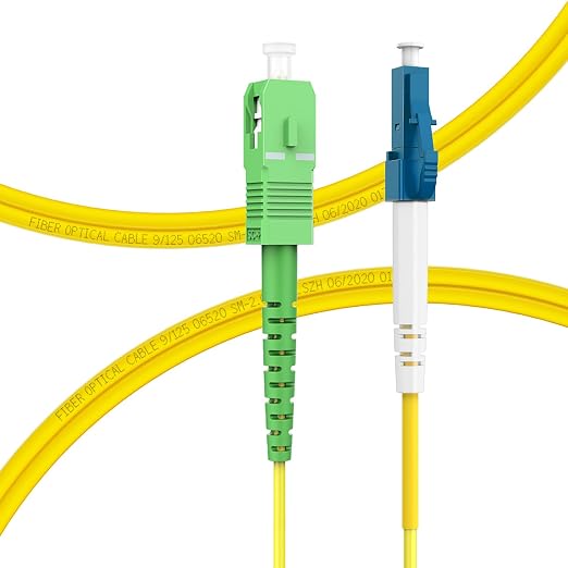 FLYPROFiber- 1M/3ft OS2 LC/UPC to SC/APC Fiber Patch Cable, Single Mode Fiber by FLYPROFiber